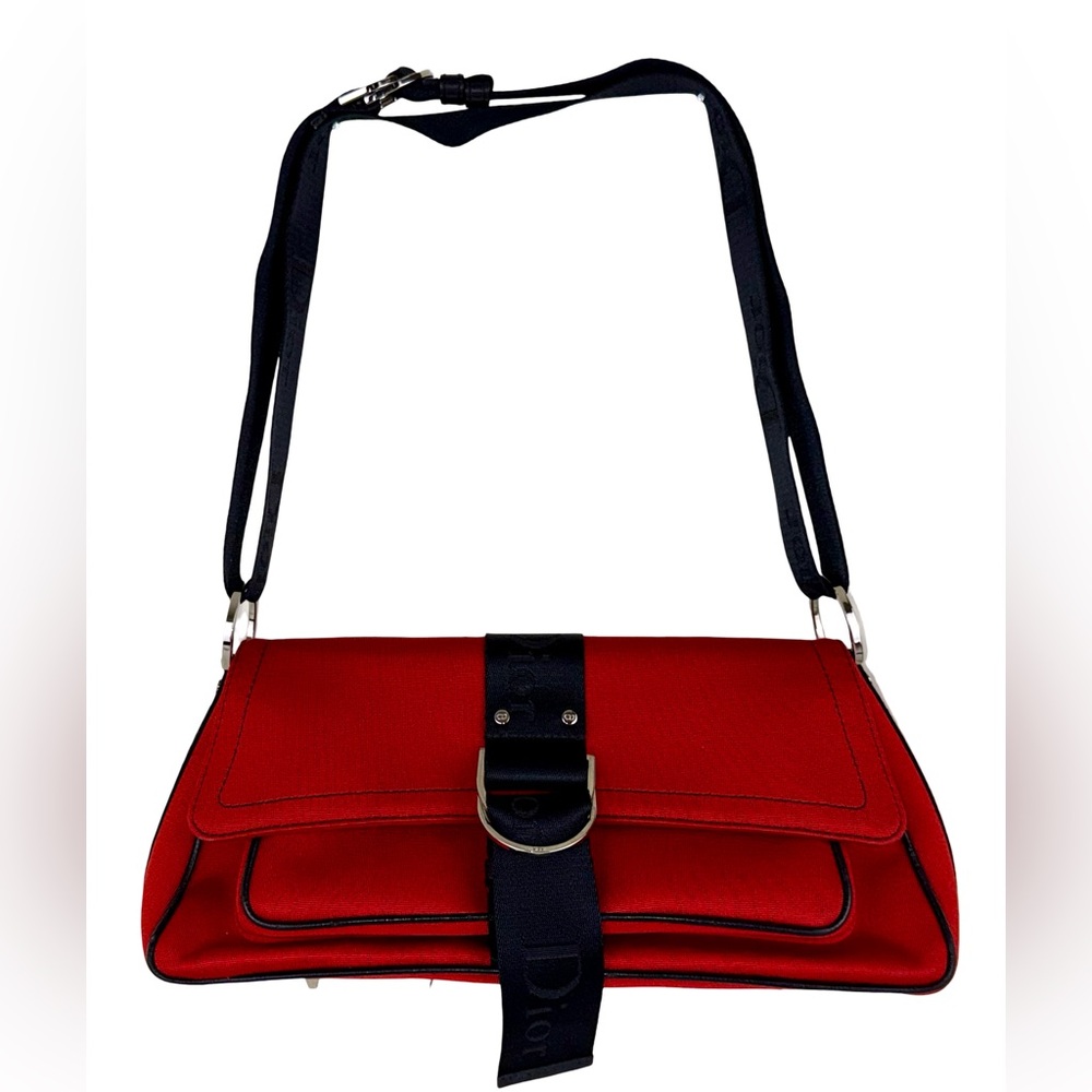 DIOR HARDCORE SHOULDER BAG IN RED CANVAS